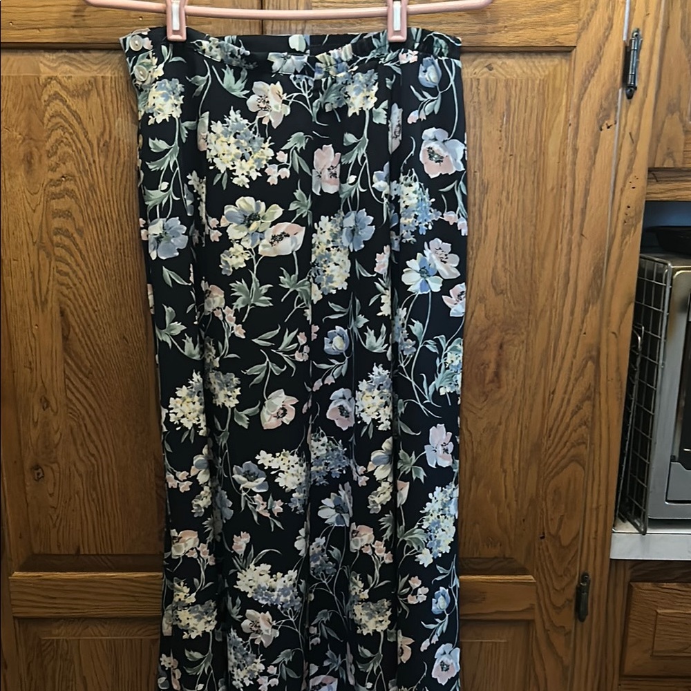 Floral Black Skirt